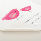 かわいい手を描いたレインボーピンクバーディベビー誕生Stat シェルパブランケット (3/4)