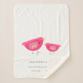 かわいい手を描いたレインボーピンクバーディベビー誕生Stat シェルパブランケット (正面)