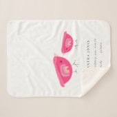 かわいい手を描いたレインボーピンクバーディベビー誕生Stat シェルパブランケット (正面(横))