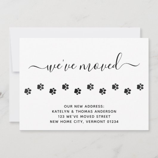 かわいい手プリントパーソナライズされた引っ越しました移動 案内状 (正面)