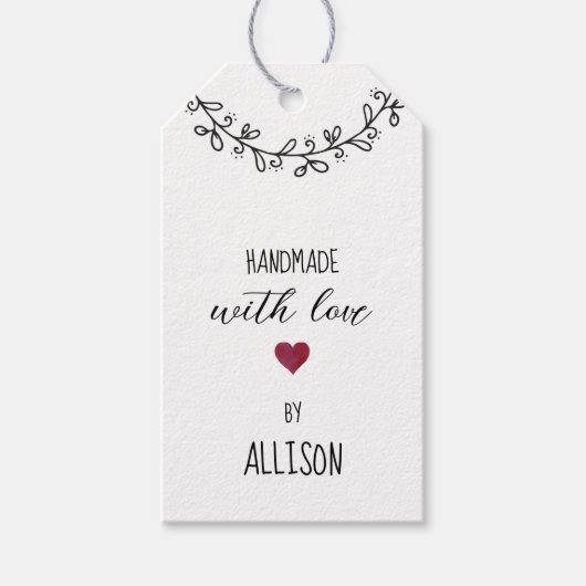 かわいい手作りのラブクラフト ギフトタグ (正面)