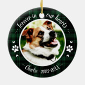かわいい手作りの犬のペットメモリアルカスタム写真 セラミックオーナメント (裏面)