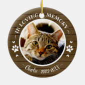 かわいい手作りの猫ペット追悼カスタム写真 セラミックオーナメント (裏面)