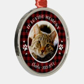 かわいい手作りの猫ペット追悼カスタム写真 メタルオーナメント (右)