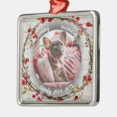 かわいい手作りの猫ペット追悼カスタム写真 メタルオーナメント (左)