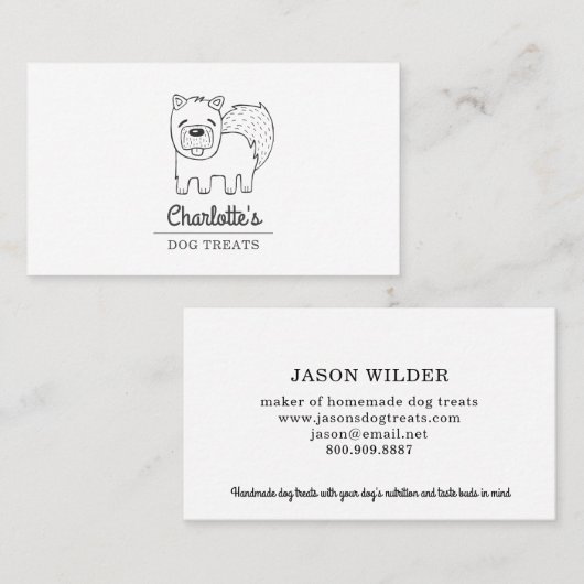 かわいい手作りドッグトリートビジネスカード 名刺 (正面/裏面)