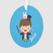 かわいい手品師の子供へ魔法のバニーのトリック オーナメント (正面)