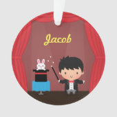 かわいい手品師の魔法のバニーのトリックは部屋の装飾をからかいます オーナメント (正面)