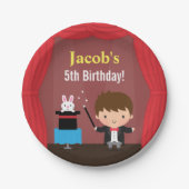 かわいい手品師は魔法の誕生会の供給をからかいます ペーパープレート (正面)