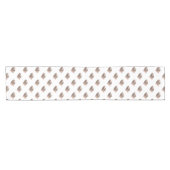 かわいい手塗りの黒いブラウンの水彩画のパグ犬 ショートテーブルランナー (横)