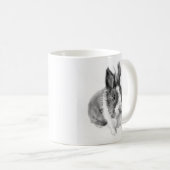 かわいい手描きのうさぎ: スケッチバニー コーヒーマグカップ (正面右)