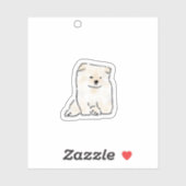 かわいい手描きのふわふわ犬のウインクイラスト シール (シート)