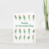 かわいい手描きのアイルランド人ダンサー セントパトリックの日 カード (正面)