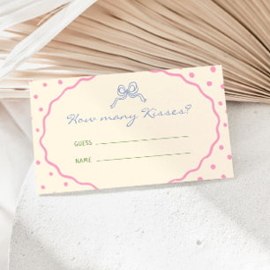 かわいい手描きのカラフルなキスはいくつ？ エンクロージャーカード