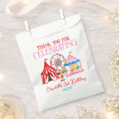 かわいい手描きのカーニバルサーカス誕生日 フェイバーバッグ (クリップ留めされた状態)