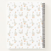 かわいい手描きのガチョウ＆デイジー 赤ちゃん記念品 ノートブック (裏面)