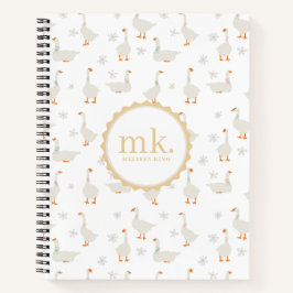 かわいい手描きのガチョウ＆デイジー 赤ちゃん記念品 ノートブック