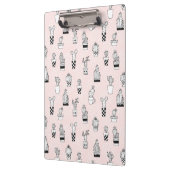 かわいい手描きのサボテンパターン クリップボード (左)