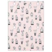 かわいい手描きのサボテンパターン クリップボード (裏面)