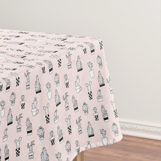 かわいい手描きのサボテンパターン テーブルクロス (インサイチュ)