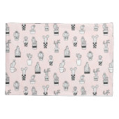 かわいい手描きのサボテンパターン 枕カバー (裏面-左)