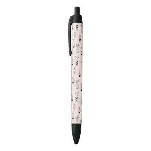 かわいい手描きのサボテンパターン 黒ボールペン