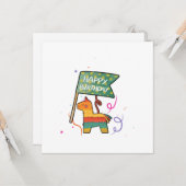 かわいい手描きのバースデー カード (正面/裏面インサイチュ)