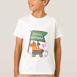 かわいい手描きのバースデー Tシャツ