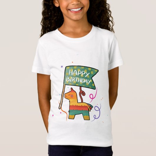 かわいい手描きのバースデー Tシャツ (正面)
