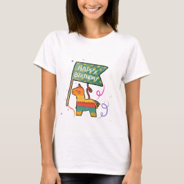 かわいい手描きのバースデー Tシャツ