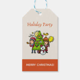かわいい手描きのホリデーパーティークリスマス ギフトタグ