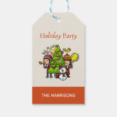 かわいい手描きのホリデーパーティークリスマス ギフトタグ (裏面)