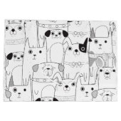 かわいい手描きのマット ラージペーパーバッグ (裏面)