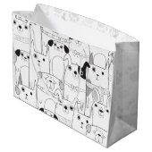 かわいい手描きのマット ラージペーパーバッグ (裏面アングル)