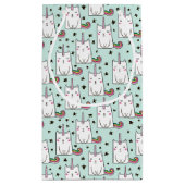 かわいい手描きのユニコーン猫パターン スモールペーパーバッグ (裏面)