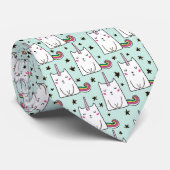 かわいい手描きのユニコーン猫パターン ネクタイ (ロール)