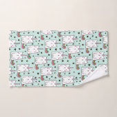 かわいい手描きのユニコーン猫パターン バスタオルセット (ハンドタオル)