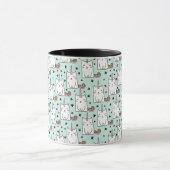 かわいい手描きのユニコーン猫パターン マグカップ (中央)