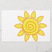 かわいい手描きの太陽の子供の絵 イラスト 便箋 (正面)