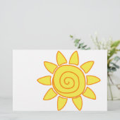 かわいい手描きの太陽の子供の絵 イラスト 便箋 (スタンド正面)
