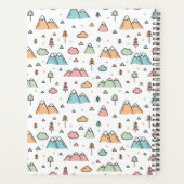 かわいい手描きの山の風景パターン プランナー手帳 (裏面)