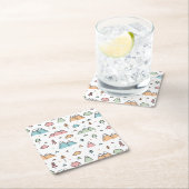 かわいい手描きの山場面パターン スクエアペーパーコースター (インサイチュ)