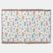 かわいい手描きの山場面パターン スローブランケット (正面)