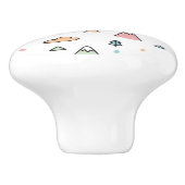 かわいい手描きの山場面パターン セラミックノブ (側面)