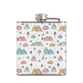 かわいい手描きの山場面パターン フラスク (裏面)