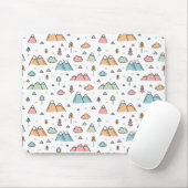 かわいい手描きの山場面パターン マウスパッド (マウス)