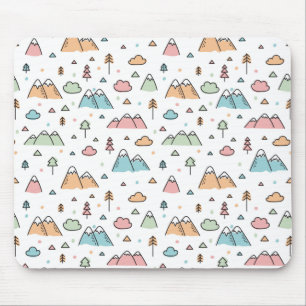 かわいい手描きの山場面パターン マウスパッド