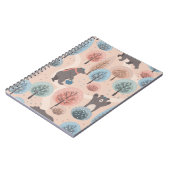 かわいい手描きの熊を使おもしろいったシームレスな柄 ノートブック (左側)