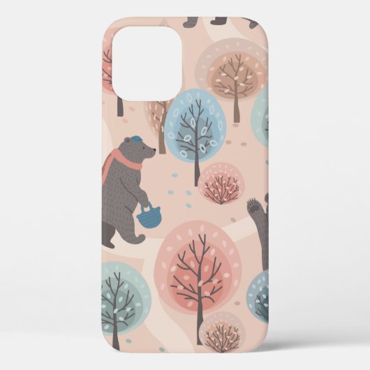 かわいい手描きの熊を使おもしろいったシームレスな柄 Case-Mate iPhoneケース (裏面)