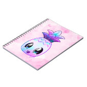 かわいい手描きの熱帯紫色のパイナップルノート ノートブック (左側)